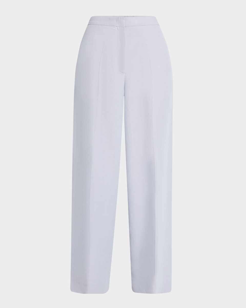 Viscose-Linen Straight Trousers